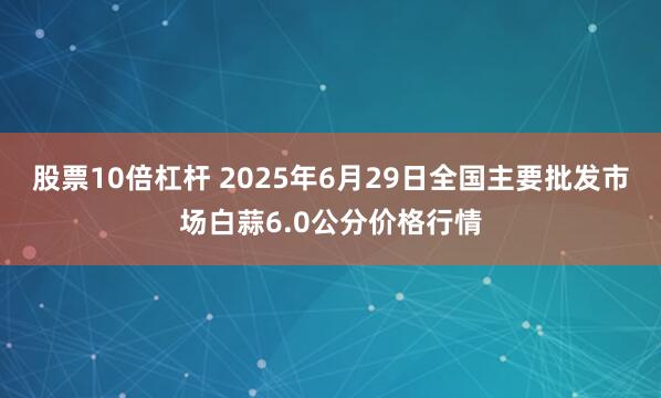 股票10倍杠杆 2025年6月29日全国主要批发市场白蒜6.0公分价格行情